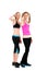 Two happy women doing zumba Fitness