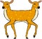 Two headed deer vector illustration clip-art image file