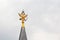 A two-headed eagle on top of a tower at Red square, Moscow