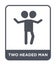 two headed man icon in trendy design style. two headed man icon isolated on white background. two headed man vector icon simple