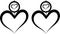 two heart hair ring Jpeg vector cut file cricut and for silhouette t-shirt design template print