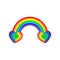 Two heart rainbow. Very cool vector is when we actually combined the two hearts together with a rainbow, the combination, the blen