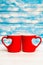 Two heart shaped mugs