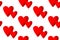 Two hearts of different sizes - big and small. Pair of hearts. Heart seamless pattern for holidays, engagement