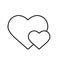 Two hearts linear icon
