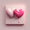 Two hearts made of melting sugar on a canvas frame. Valentines Day Concept. Generative AI