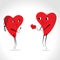 Two hearts whit face and body - give heart -