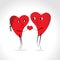 Two hearts whit face and body - give heart - vector