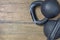 Two heavy kettlebell black