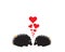 Two hedgehogs silhouettes in love, vector. Funny illustration, vector, cartoon, children wall decals, kids wall artwork