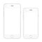 Two high quality white smartphone vector illustrations isolated