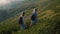 two high school girls is traveling at nature in mountains