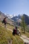 Two hikers in canadian rockies