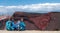 Two hikers at red crater. Tongariro crossing