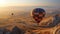 Two Hot Air Balloon Ride Over Beautiful Cappadocia, Turkey - Generative AI