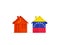 Two houses with flags of China and venezuela