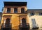 Two houses in victory square next to the cathedral in the city of Lodi in Lombardy (Italy)