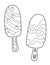 Two Iced Berry Ice Creams on a Stick coloring page