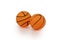 Two isolated basketball balls