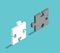 Two isometric puzzle pieces