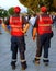 Two Italian carabinieri control the square