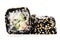 Two Japanese square rolls with black tobiko roe, sesame seeds an