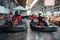 Two kart racers on start line, karting auto sport