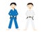 Two kids with Judo uniforms and black belt