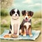 Two of a Kind - Charming Watercolor Pair of Puppies