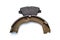 Two kinds asbestos brake pads for disc brakes and shoe for drum brakes.