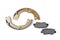 Two kinds asbestos brake pads for disc brakes and shoe for drum brakes.