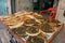 Two Kinds of Pita Breads in an Israeli Market