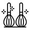 Two kitchen whisks icon, outline style