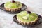 Two Kiwi fruit tarts