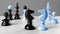 Two Knights Facing Each Other and Other Chess Pieces