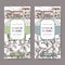 Two labels with Provence mansion, basil and tarragon on white