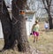 Two ladies in a `no trespassing `zone