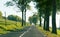 Two-lane highway in the hills of France