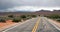 Two Lane Highway Rock Buttes Utah Wilderness United States