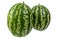Two large striped watermelon on white background