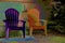 Two Lawn Chairs On Patio Digital Art