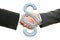 Two lawyers shaking hands - paragraph symbol