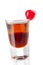 Two layered shot with maraschino