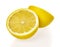 Two lemon halves fruit isolated on a white background
