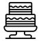 Two level cake on a stand icon, outline style