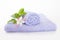 Two light violet towels with apple flower