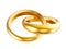 Two linked gold rings