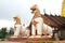 Two lion guard statues in Thai temple