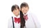 Two little asian schoolgirls