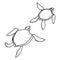 Two little turtles black outlines vector EPS